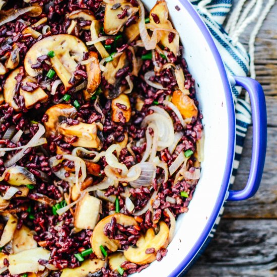 Mushroom and Black Rice Salad