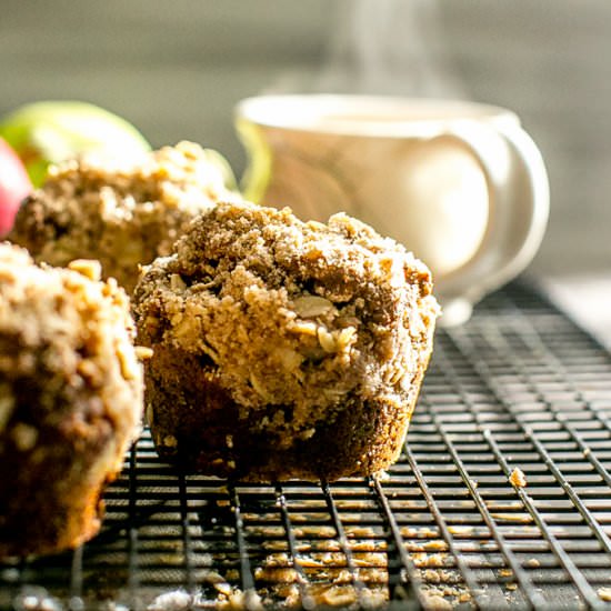 Apple Gingerbread-Oat Walnut Muffin