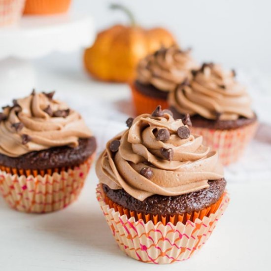 Chocolate Pumpkin Cupcakes