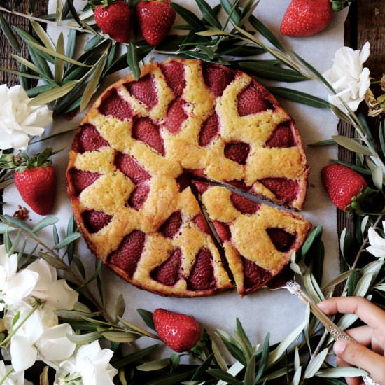 Strawberry Cardamom Torte