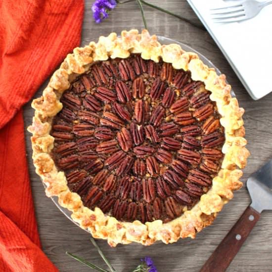 Bourbon Pecan Pie with Almond Crust