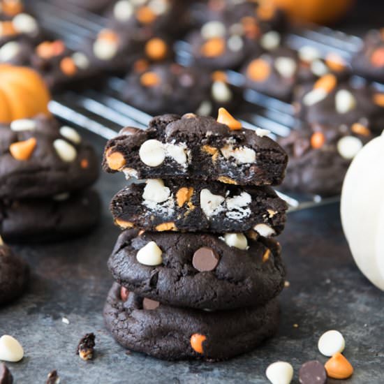 Dark Chocolate Halloween Cookies