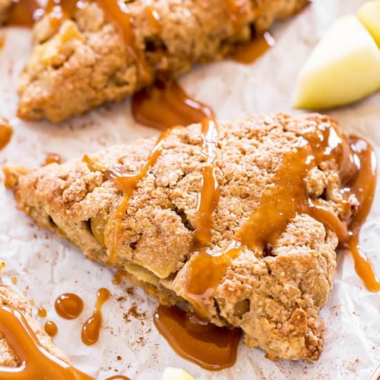 Apple Salted Caramel Scones