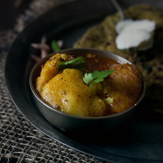 Split Moong Dal Pakora Curry