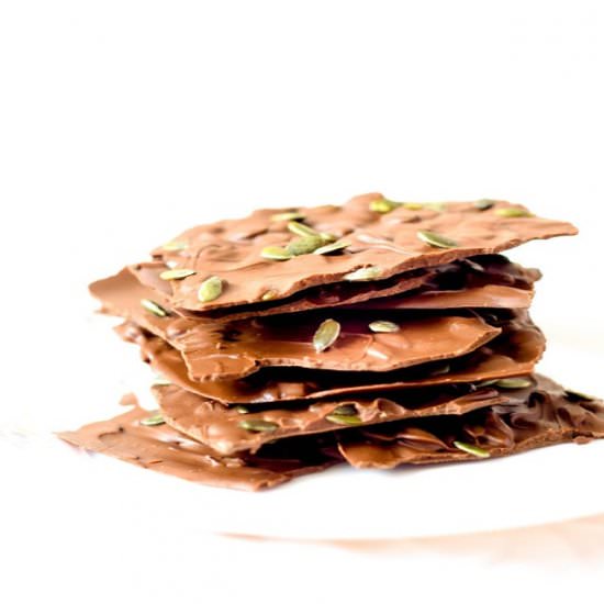 Chocolate Pumpkin Seeds Bark