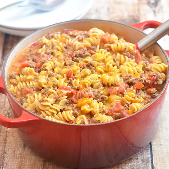 One-Pot Cheeseburger Pasta