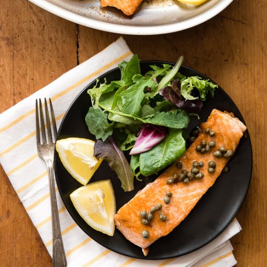 Pan Seared Salmon – Lemon & Capers