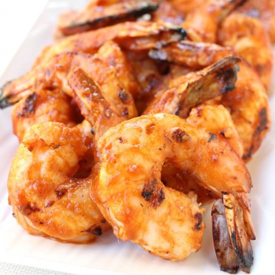 Grilled Shrimp with Mango BBQ Sauce