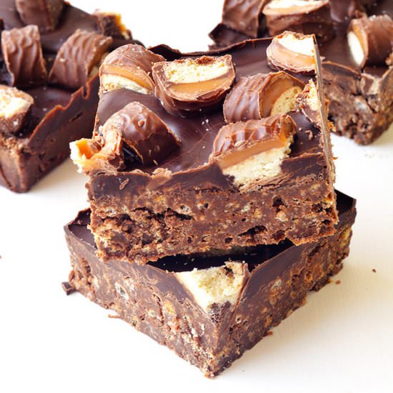 No Bake Twix Chocolate Slice