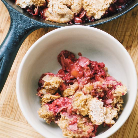 Apple, Raspberry, & Coconut Cobbler