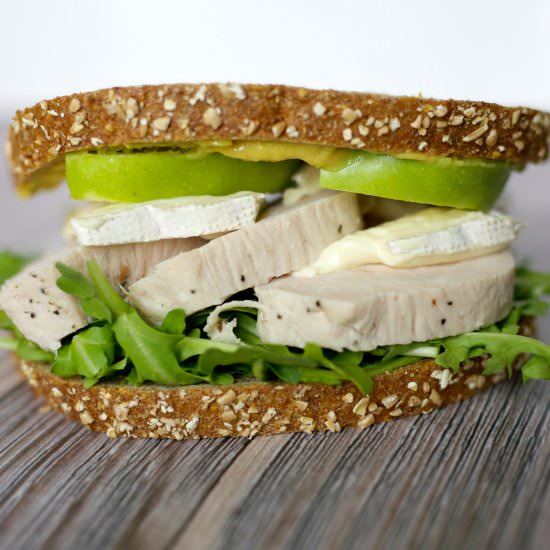 Roast Turkey, Apple, Brie Sandwich