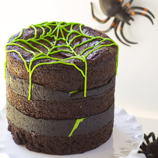 Spider Egg Brownie Cake