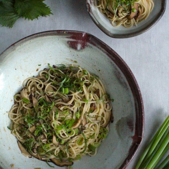 Miso-Butter and Shiitake Pasta