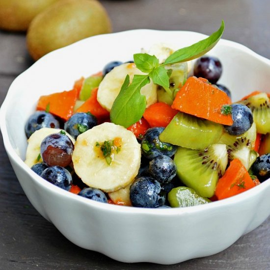 Lime and Basil Tropical Fruit Salad