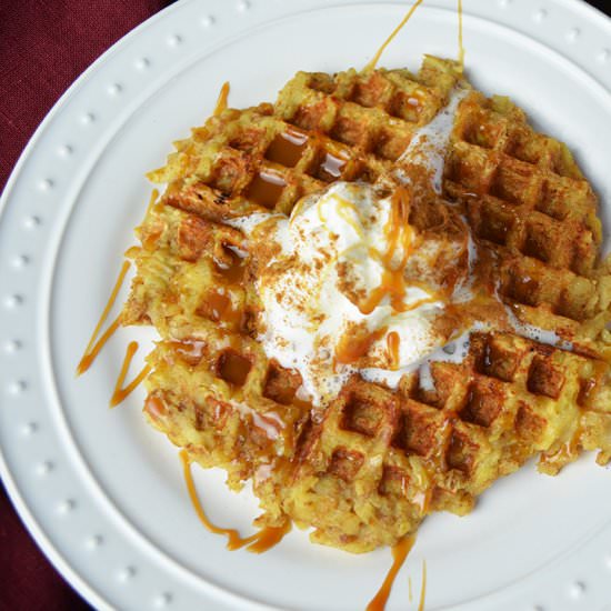 Waffled Caramel Apples