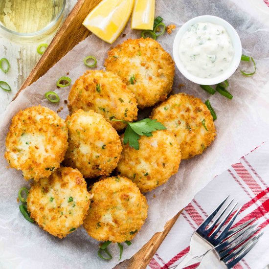 Fish Cakes with Lemon Caper Mayo