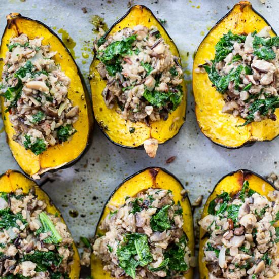 Sausage & Mushroom Stuffed Squash