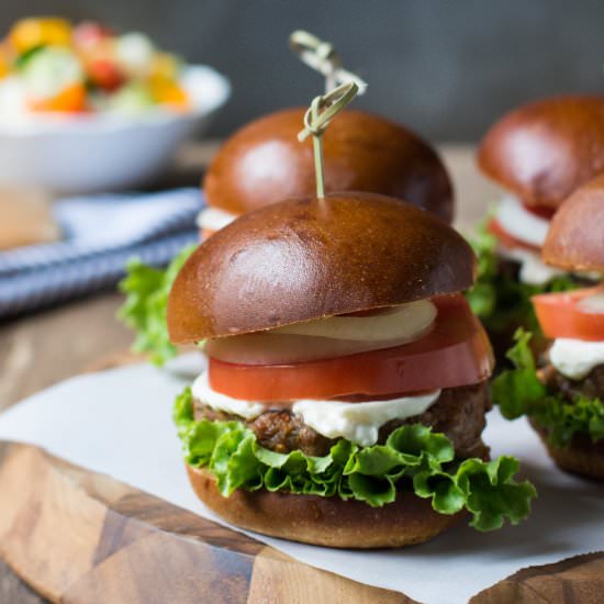 Chicken Burgers & Chopped Salad