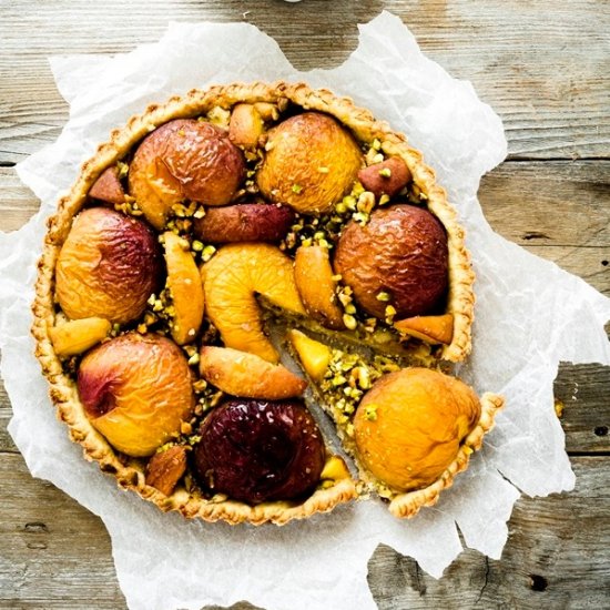 Peach and Pistachio Tart