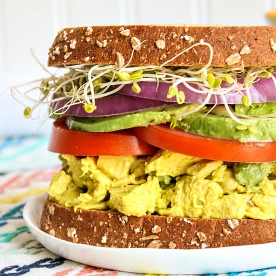 Turmeric Avocado Chicken Salad Sandwich