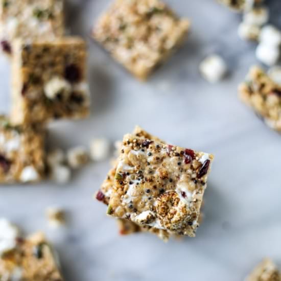 quinoa & cashew rice krispie treats