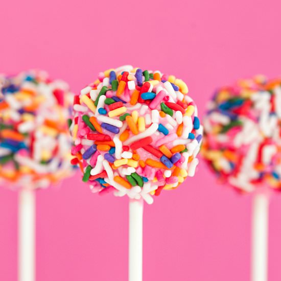 Strawberry Confetti Cake Pops