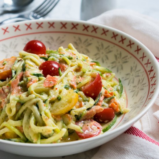 Paleo Smoked Salmon Carbonara