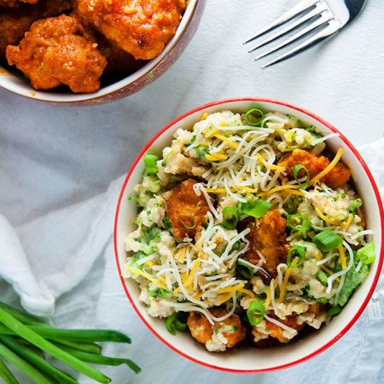 Buffalo Chicken Cheesy Rice Bowls