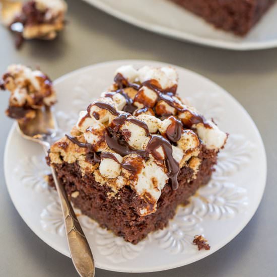 Smores Poke Cake