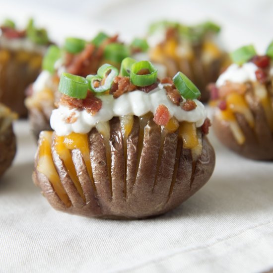 Mini Hasselback Potato Bites