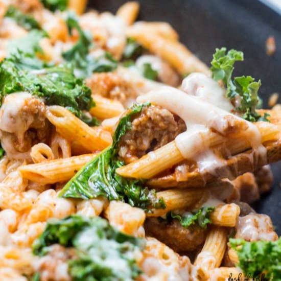 Cheesy Sausage Pasta Skillet