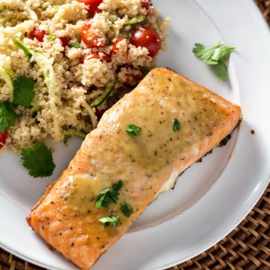 Honey Dijon Salmon with Couscous