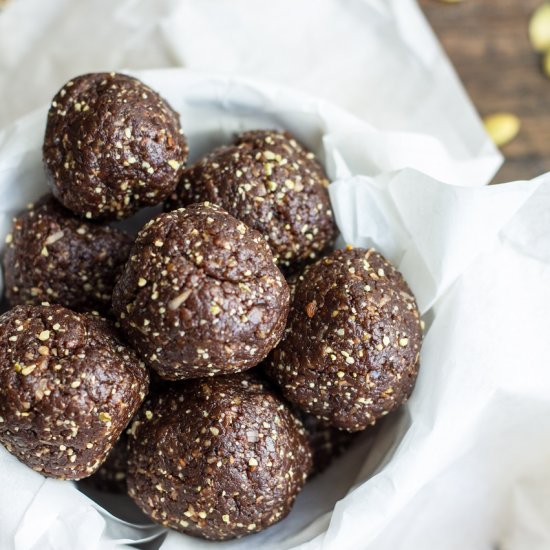 Date and Pumpkin Seed Brownie Bites