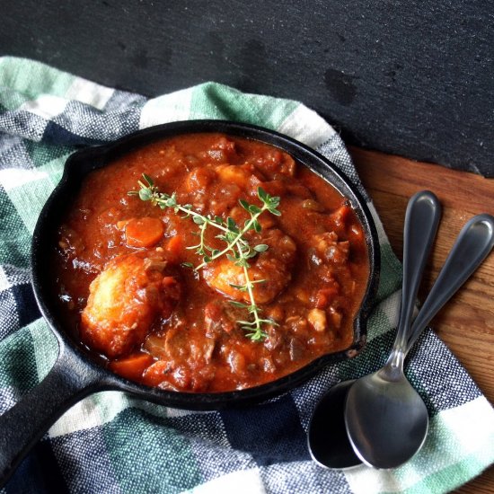 Beef Stew with Parmesan Dumplings