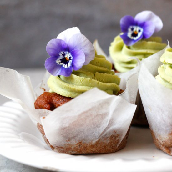 Pear Muffins with Avocado Frosting