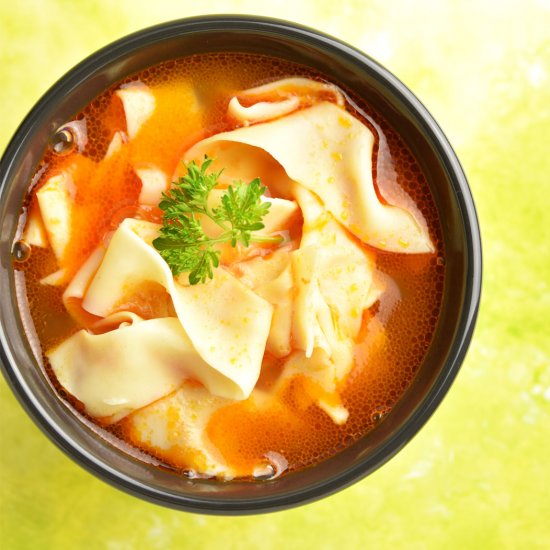 Tomato Soup with Homemade Pasta