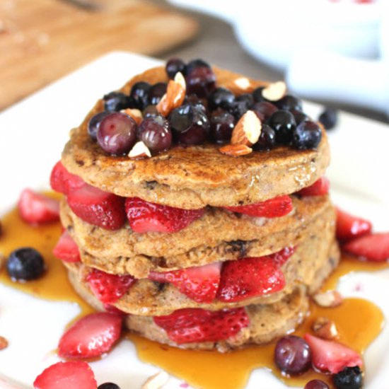 Chocolate Chip Berry Spelt Pancakes