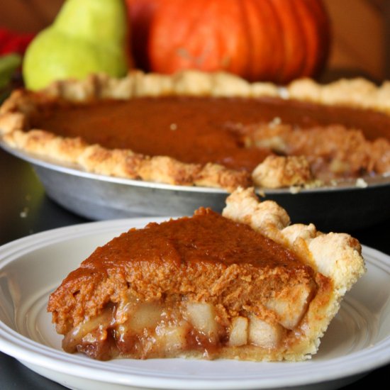 Caramel Pear Pumpkin Pie