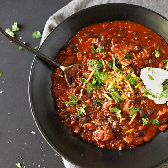 Beer Braised Beef & Bean Chili