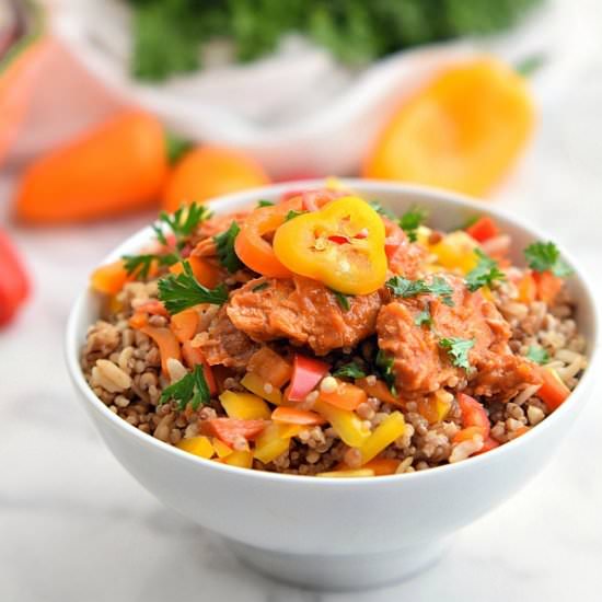 Sweet and Spicy Salmon Rice Bowl