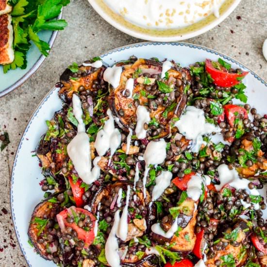 Lentil Salad with Aubergine