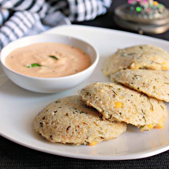 Spinach Idlis/Steamed Cakes