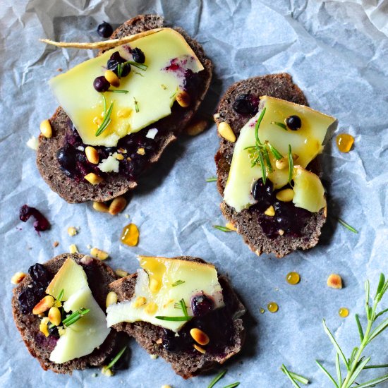 Buckwheat Toasts with Sheep Cheese