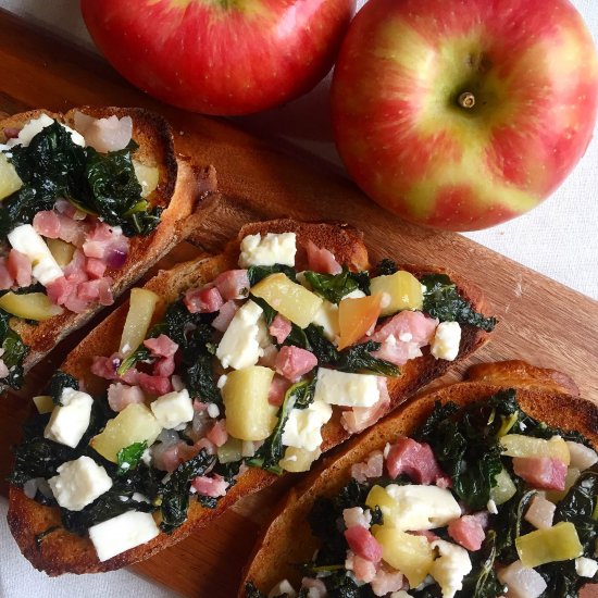 Apple & Kale Sourdough Toasts