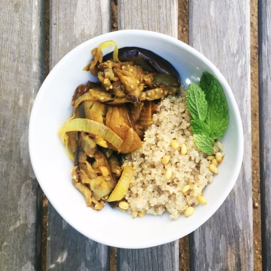 Curried Eggplant + Sweet Onion