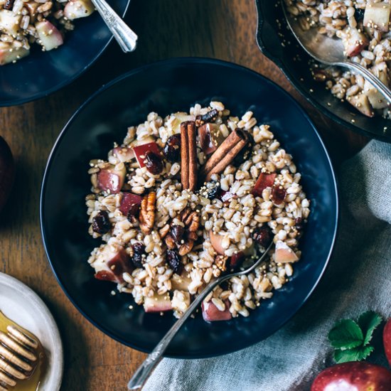 Warm Farro Bowl with Apples