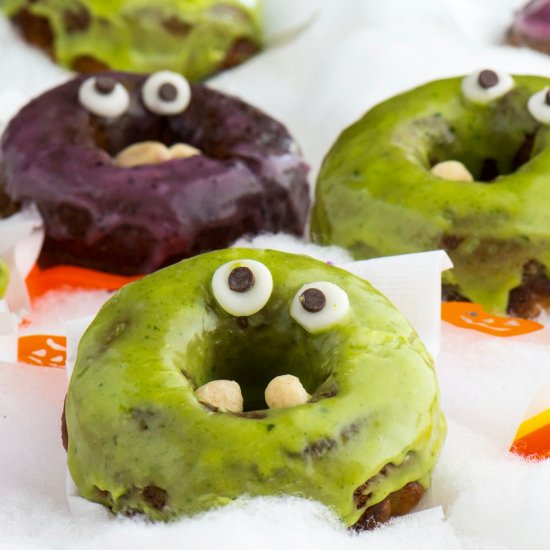 Vegan Halloween Monster Donuts