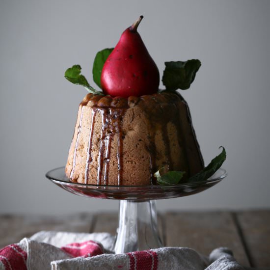 Pear-Almond Bundt Cake with Caramel