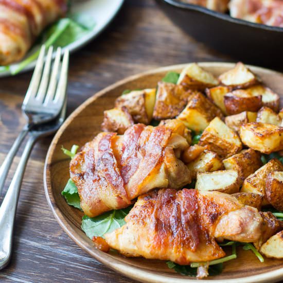 One-Pan Bacon Wrapped Chicken