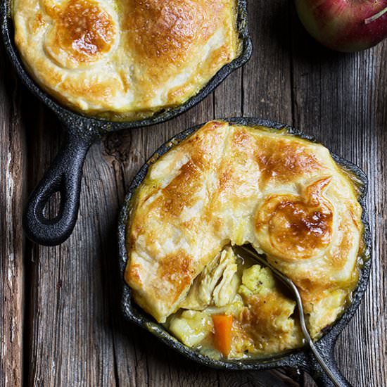 Turkey Apple Curry Pot Pies